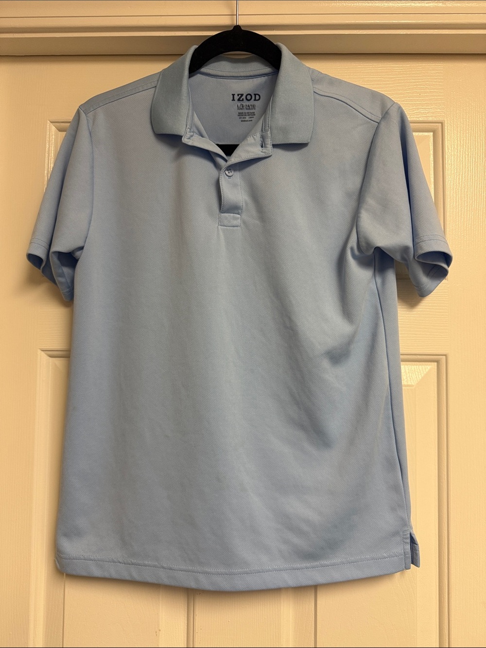 Boys Izod Light Blue Polo, Size 14/16 (great for uniform), see description below